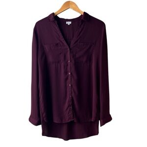 Kismet Rich Burgundy Women's Button-Down Shirt Large
